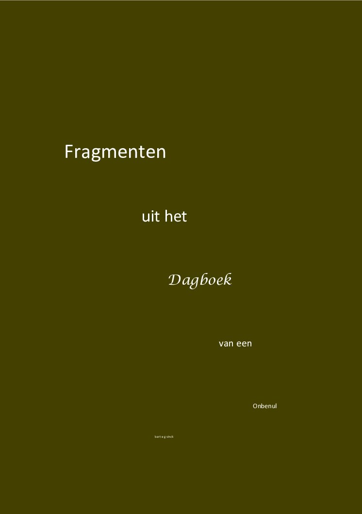 Fragmenten uit het Dagboek van een Onbenul – Bart E. G. Vinck (leverbaar vanaf 5 december 2026)